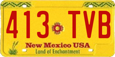 NM license plate 413TVB