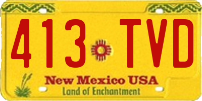 NM license plate 413TVD