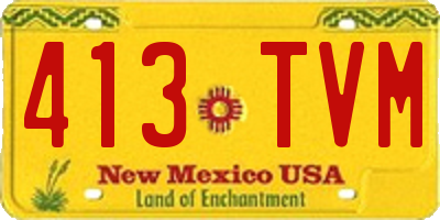 NM license plate 413TVM