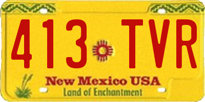 NM license plate 413TVR
