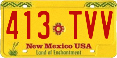 NM license plate 413TVV