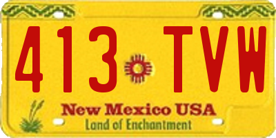 NM license plate 413TVW