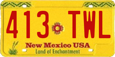 NM license plate 413TWL