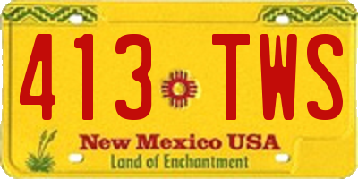NM license plate 413TWS
