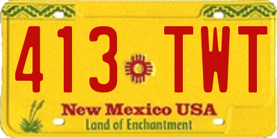NM license plate 413TWT