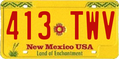NM license plate 413TWV