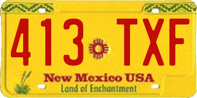 NM license plate 413TXF