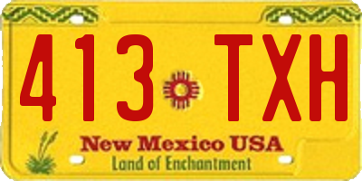 NM license plate 413TXH