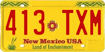 NM license plate 413TXM