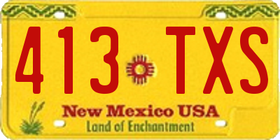 NM license plate 413TXS