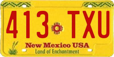 NM license plate 413TXU
