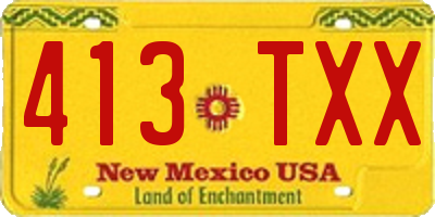 NM license plate 413TXX