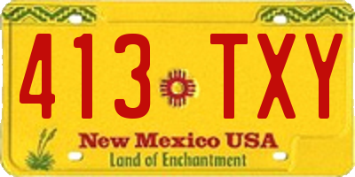 NM license plate 413TXY
