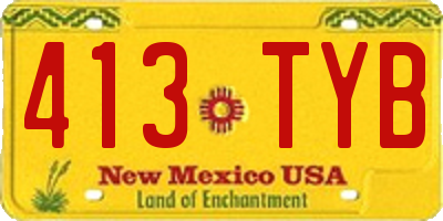 NM license plate 413TYB