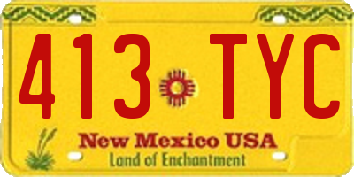 NM license plate 413TYC