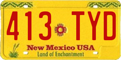 NM license plate 413TYD