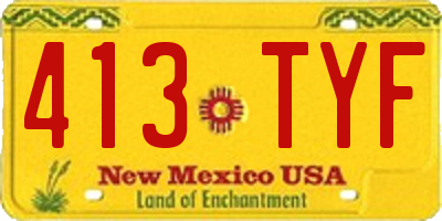 NM license plate 413TYF