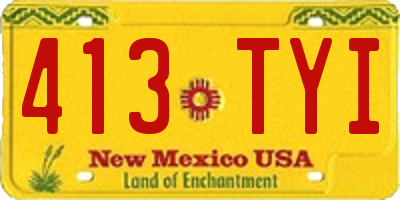 NM license plate 413TYI