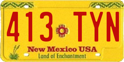 NM license plate 413TYN