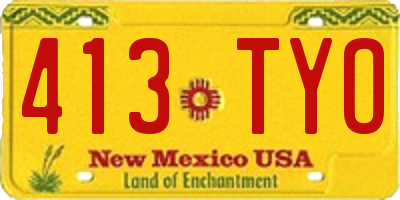 NM license plate 413TYO