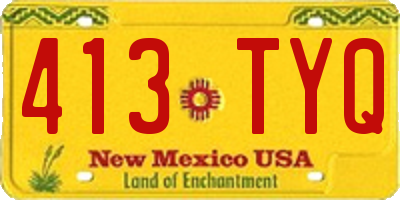 NM license plate 413TYQ