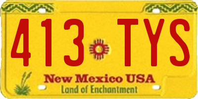 NM license plate 413TYS