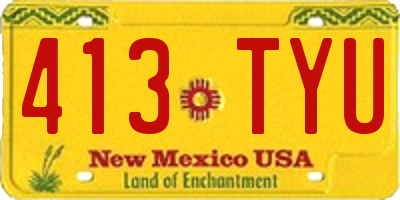 NM license plate 413TYU