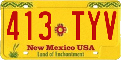 NM license plate 413TYV