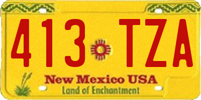 NM license plate 413TZA