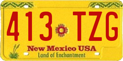 NM license plate 413TZG