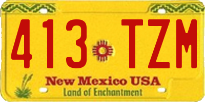 NM license plate 413TZM