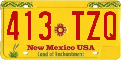 NM license plate 413TZQ