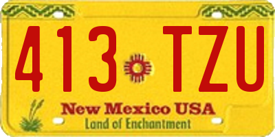 NM license plate 413TZU