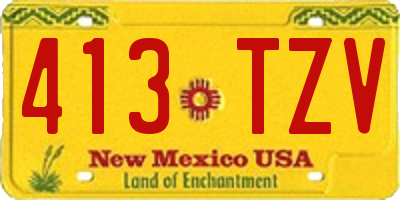 NM license plate 413TZV