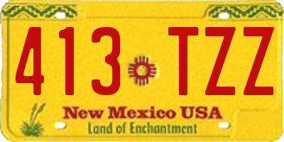 NM license plate 413TZZ