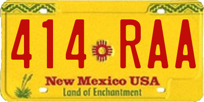 NM license plate 414RAA