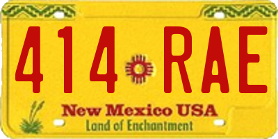 NM license plate 414RAE