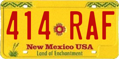 NM license plate 414RAF