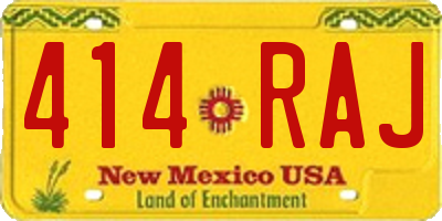 NM license plate 414RAJ