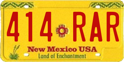 NM license plate 414RAR