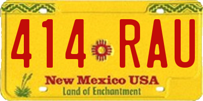 NM license plate 414RAU