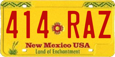 NM license plate 414RAZ