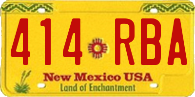 NM license plate 414RBA