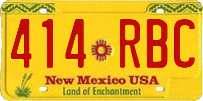 NM license plate 414RBC