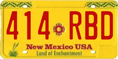 NM license plate 414RBD