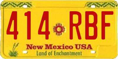 NM license plate 414RBF