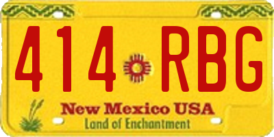NM license plate 414RBG