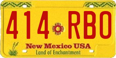 NM license plate 414RBO