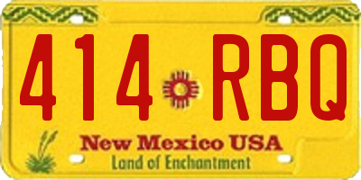 NM license plate 414RBQ