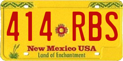 NM license plate 414RBS